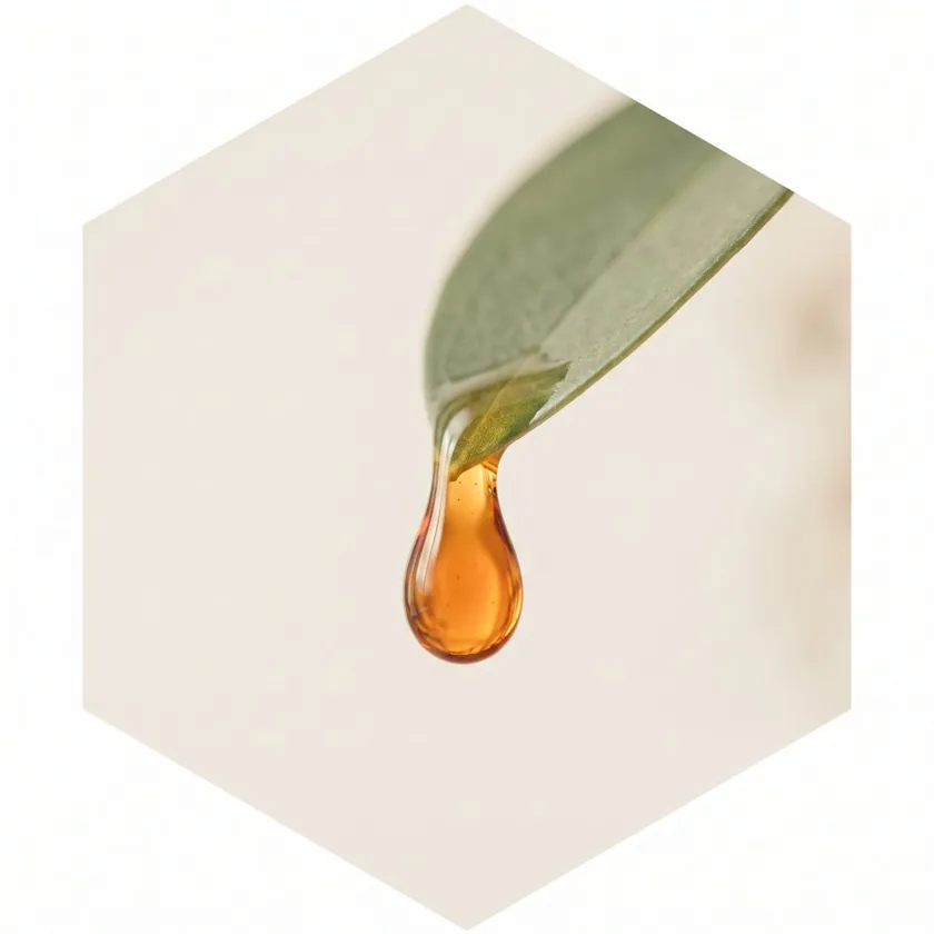 قطرة عسل مانوكا على طرف ورقة خضراء