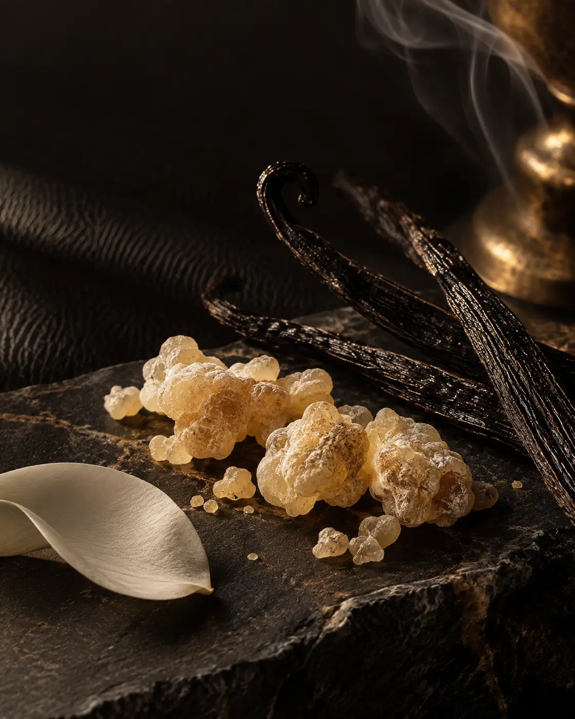 Omani frankincense resin and Madagascar vanilla